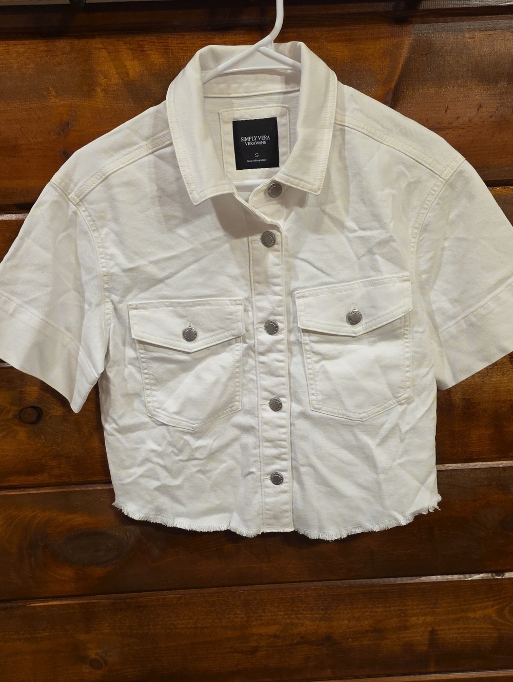 Simply Vera Vera Wang White Cropped Jean Jacket